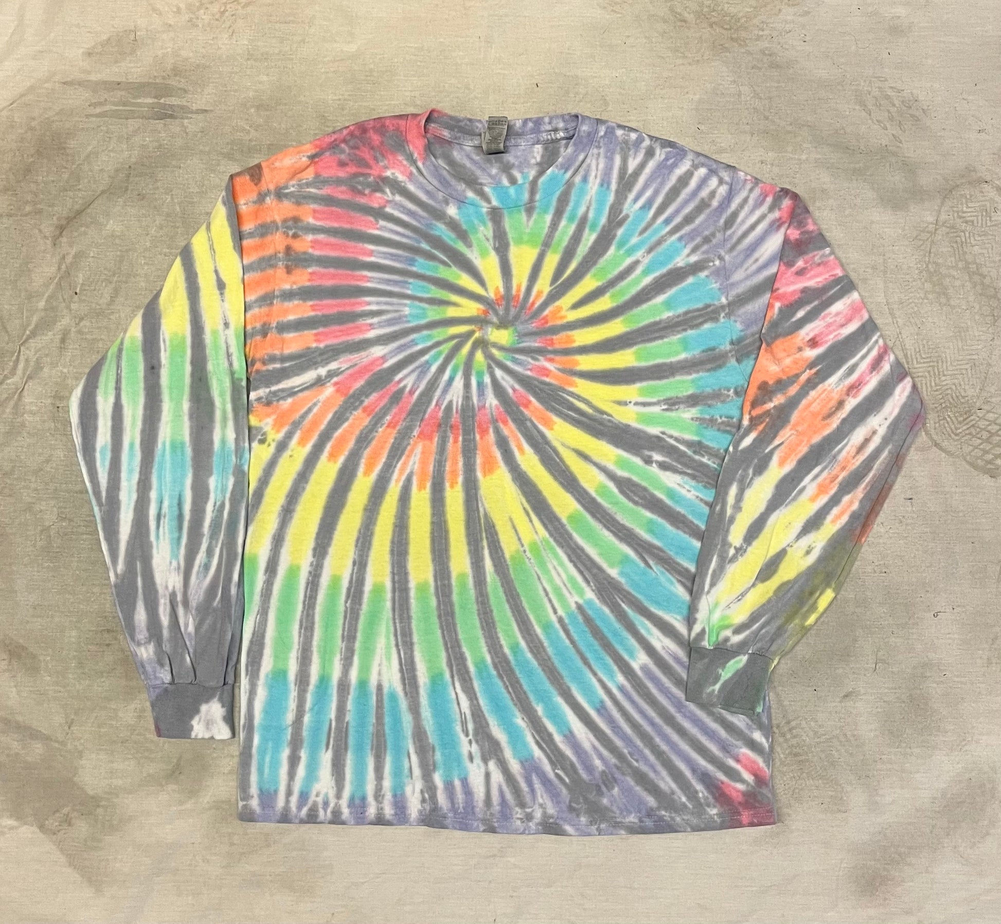 Light Glass Swirl Long Sleeve Tie Dye t-shirt - eDeadShop