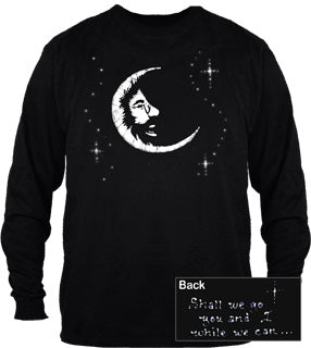 Jerry Garcia Moon Long Sleeve t-shirt on Black