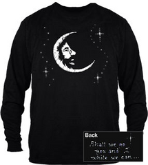 Jerry Garcia Moon Long Sleeve t-shirt on Black