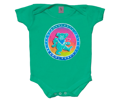 Grateful Dead "Dancing Bear on Green" Infant Onesie Romper