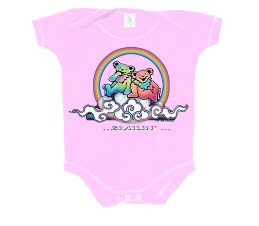 Grateful Dead "Smiling Bears on Pink" Infant Onesie Romper