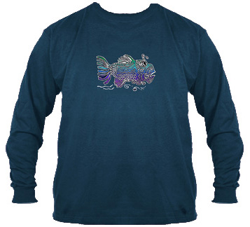 Jerry Garcia Fish Art Long Sleeve t-shirt
