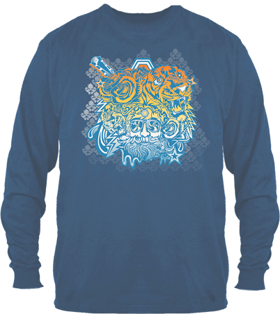 Jerry Garcia Tigers and Roses on Long Sleeve