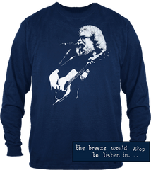 Jerry Garcia Playing Acoustic Long Sleeve tee shirt