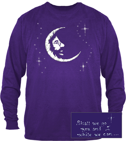 Jerry Garcia Moon Long Sleeve t-shirt on Purple