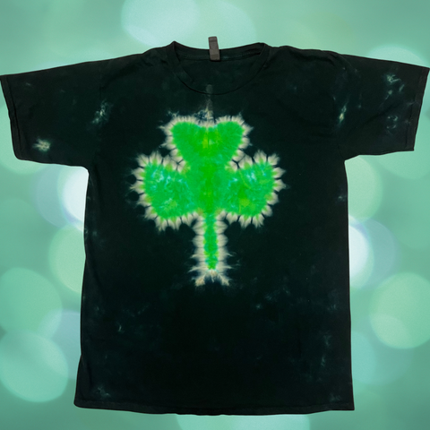 Dark Green Shamrock Front Clover Leaf Tie Dye