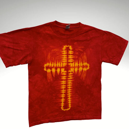 Orange Cross Tie Dye t-shirt