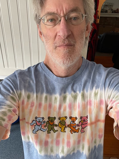 Row of Bears Adult tie dyed t-shirt - eDeadShop