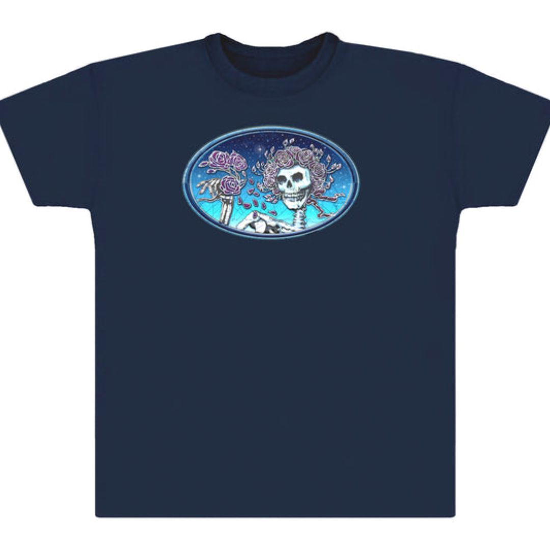 Skull and Roses Navy t-shirt