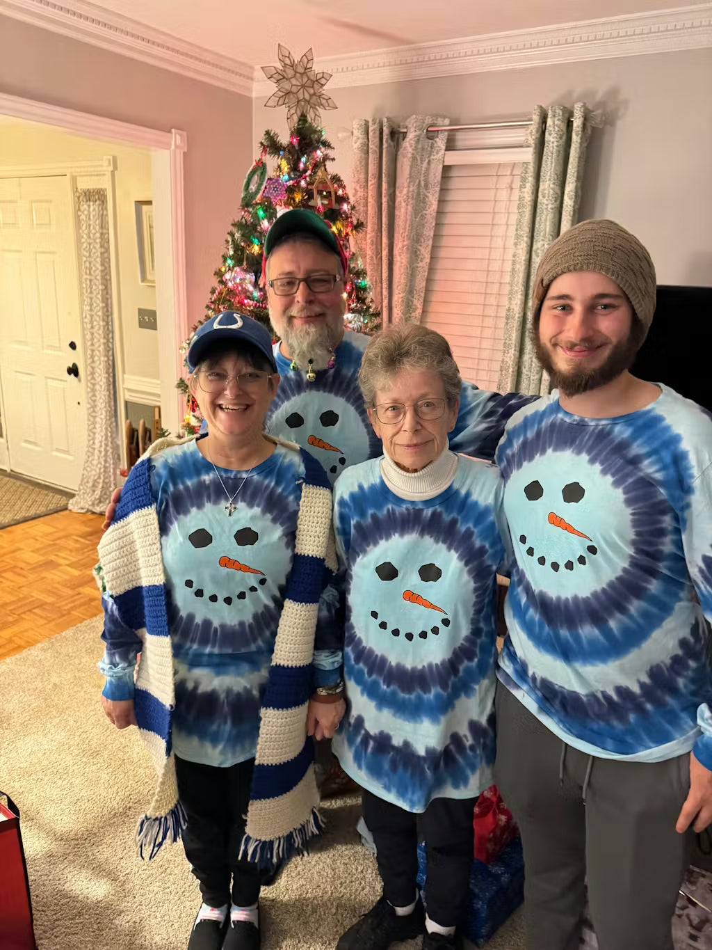 Snowman Long Sleeve Adult Tie Dye