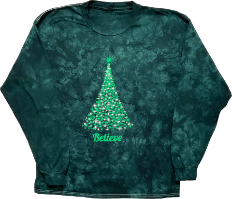 Christmas Sparkle Long Sleeve Tie Dye