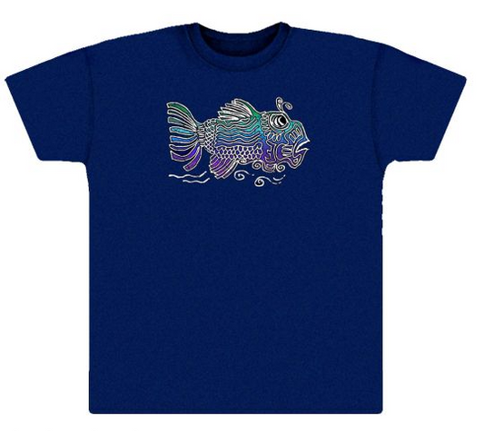 Jerry Garcia Art - Fish tee shirt