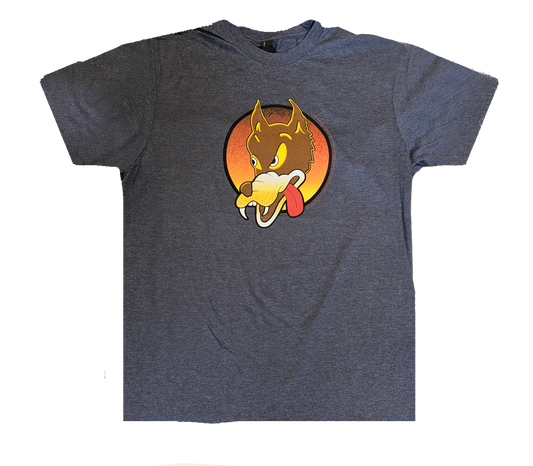 Jerry Garcia-Wolf Guitar emblem t-shirt Navy Heather