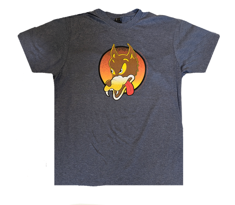 Jerry Garcia-Wolf Guitar emblem t-shirt Navy Heather