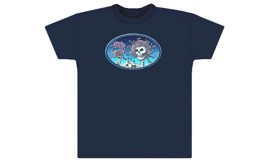 Skull and Roses Navy t-shirt