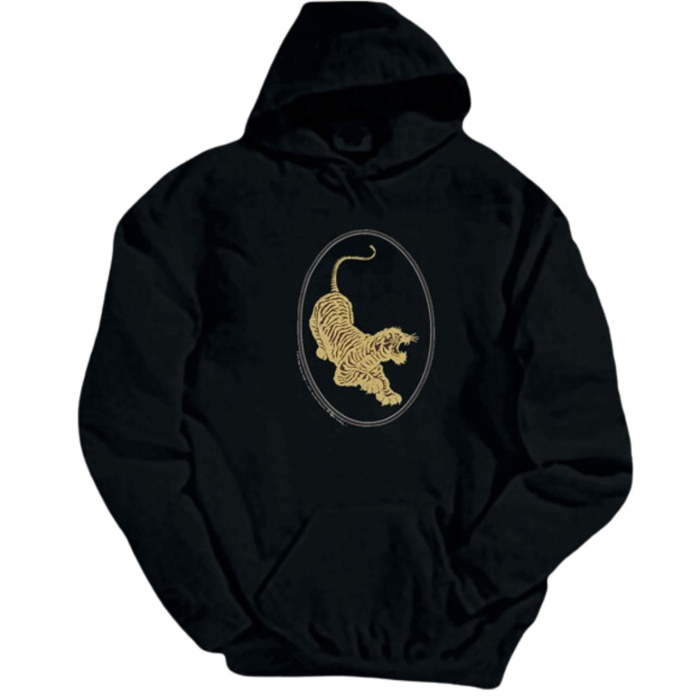 Jerry Garcia - Tiger Gold Ink on Black Hoodie