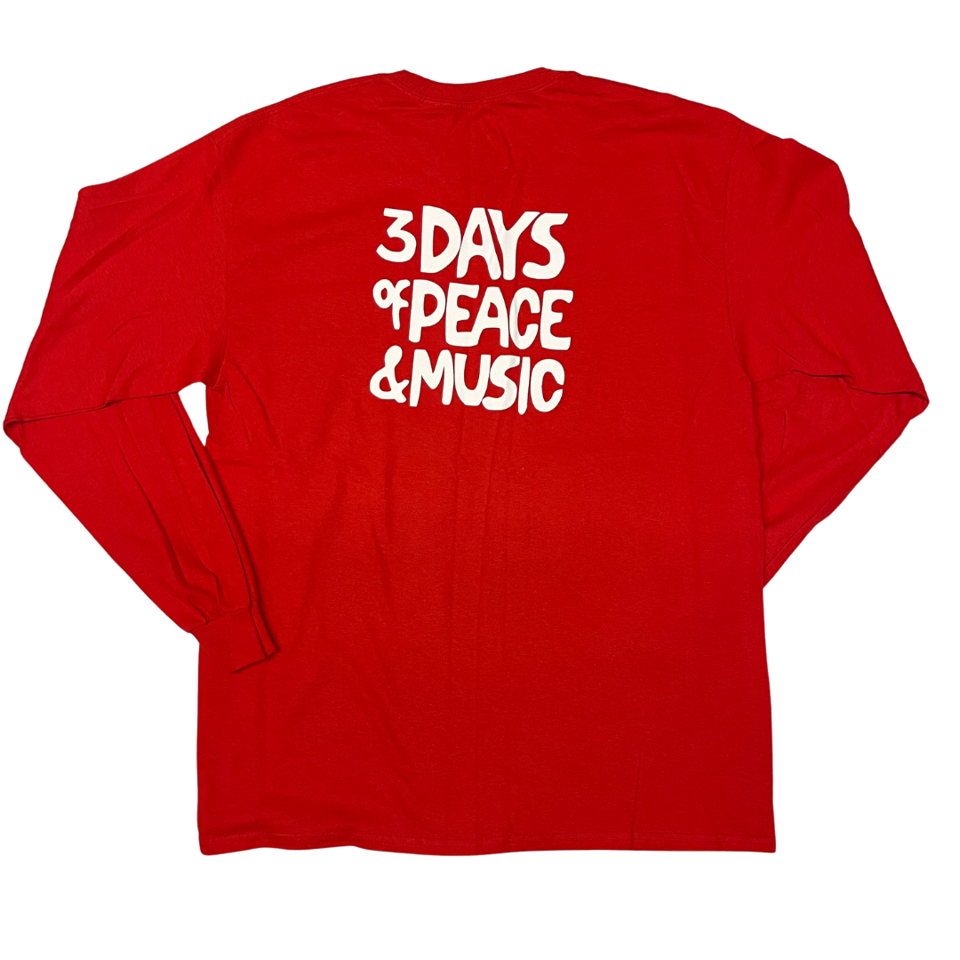 Woodstock Poster Long Sleeve on Red t-shirt
