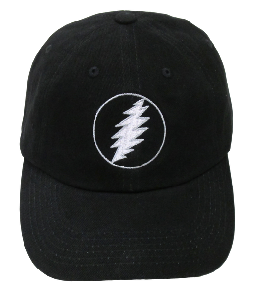 Grateful Dead Lightning Bolt Embroidered Hat - Black