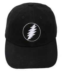 Grateful Dead Lightning Bolt Embroidered Hat - Black