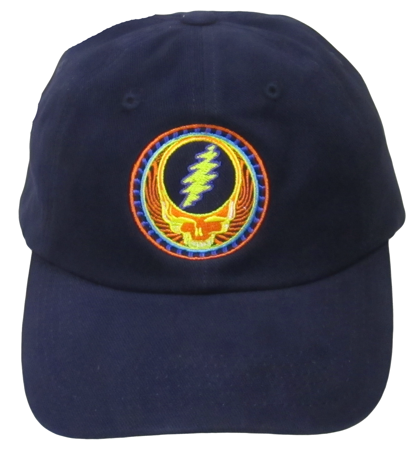 Grateful Dead Orange Sunshine Stealie Embroidered Hat - Navy