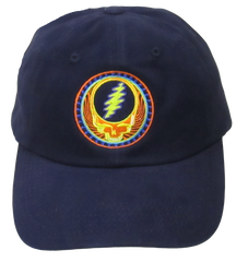 Grateful Dead Orange Sunshine Stealie Embroidered Hat - Navy