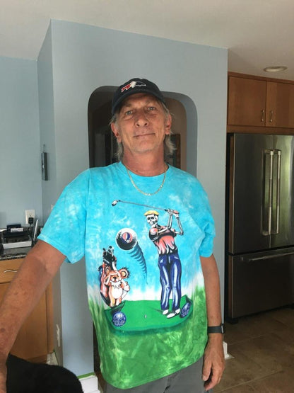 Grateful Golfer tie dyed t-shirt
