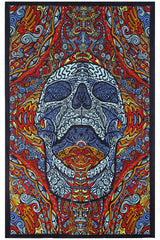 3D Mindful Skull Tapestry - Artwork by Chris Pinkerton