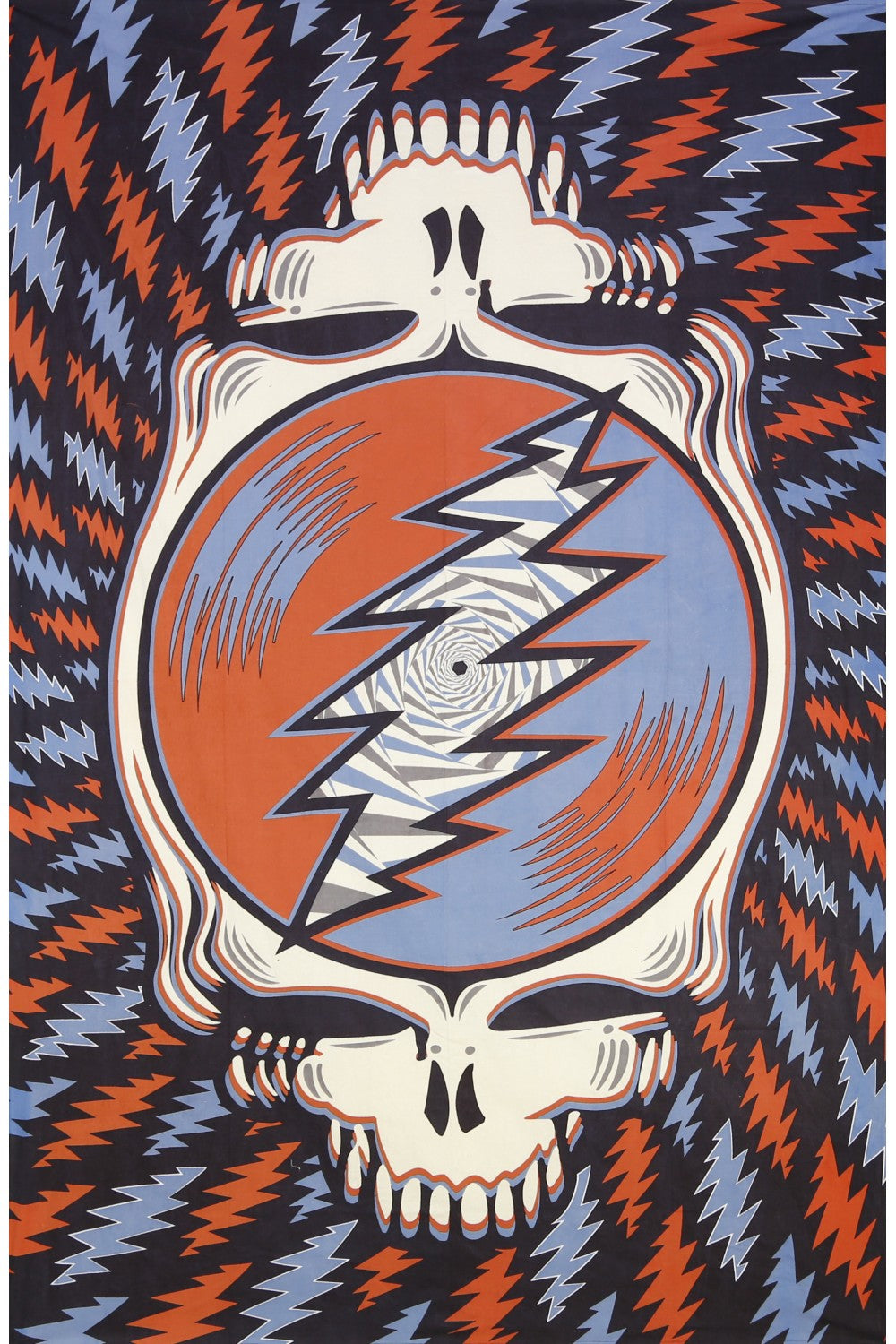 3D Grateful Dead Spin Your Face Tapestry Red White Blue - eDeadShop
