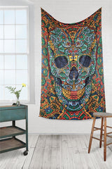 3D Skull Tapestry