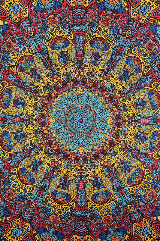 3D Psychedelic Sunburst Tapestry - eDeadShop
