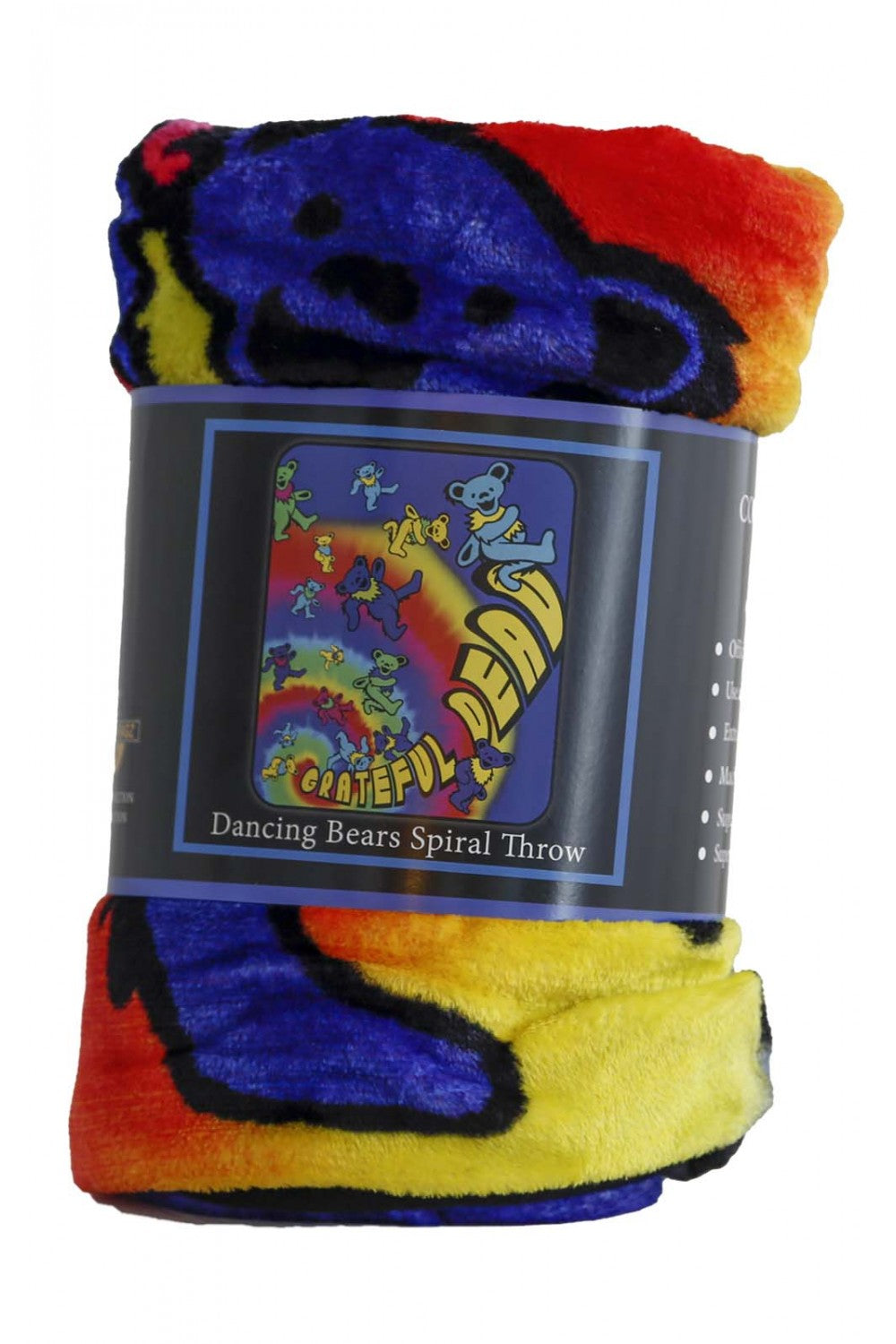 Grateful Dead Bear Spiral Fleece Throw Blanket - eDeadShop