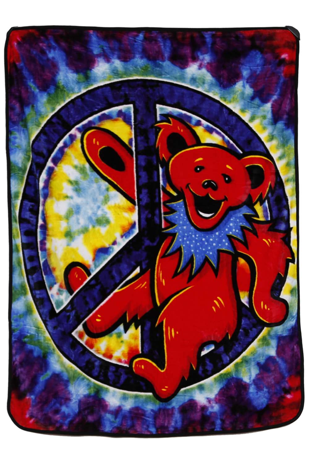 Grateful Dead Peace Bear Fleece Throw Blanket - eDeadShop