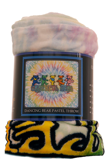 Grateful Dead Pastel Dancing Bear Fleece Throw Blanket - eDeadShop
