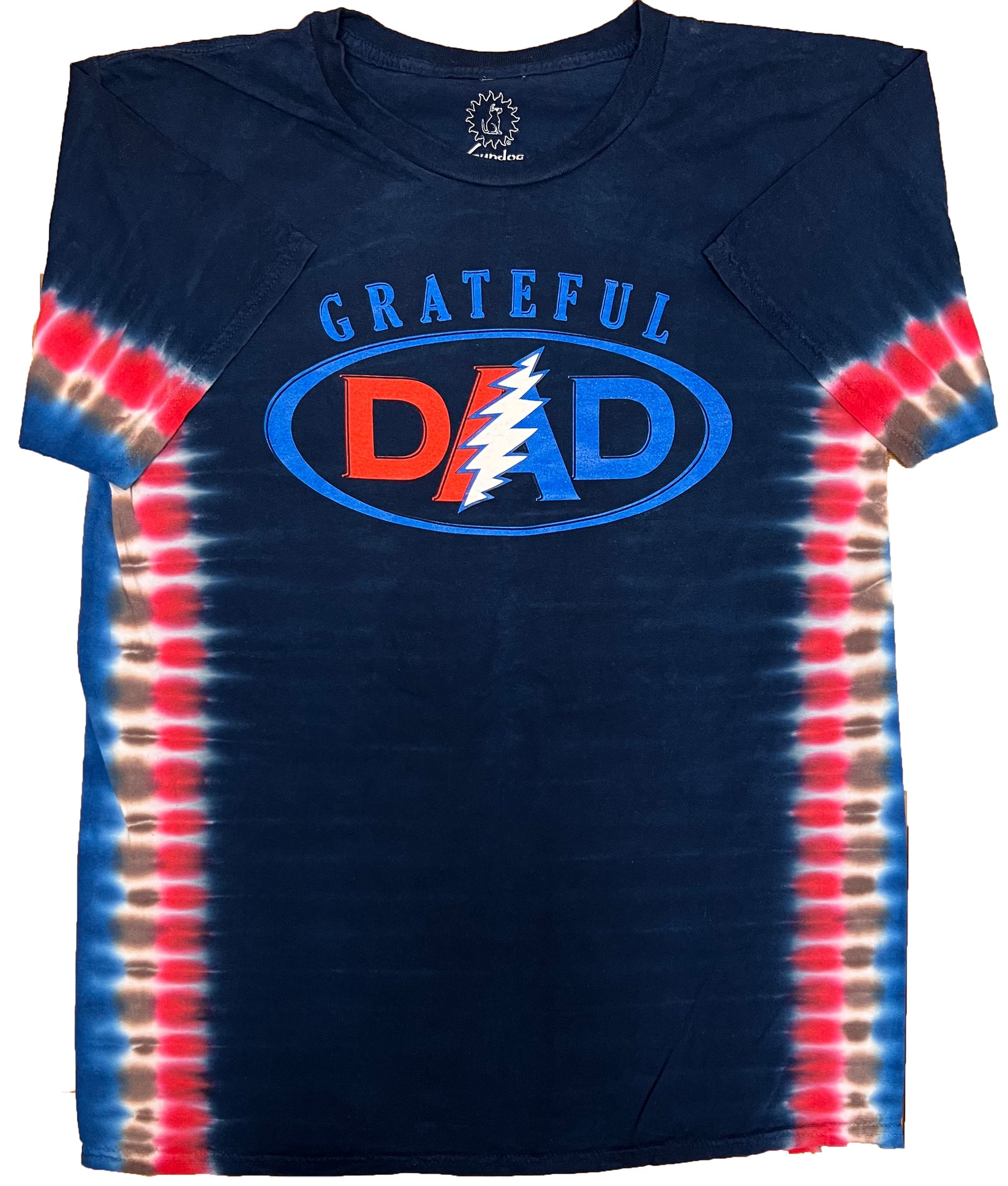 Grateful Dad Shirt
 Grateful Dad Tie Dye T Shirt Navy Blue & Red Tie Dye