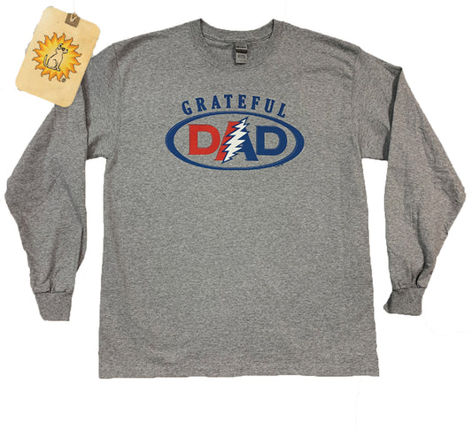 Grateful Dad on Grey Long Sleeve t-shirt - eDeadShop