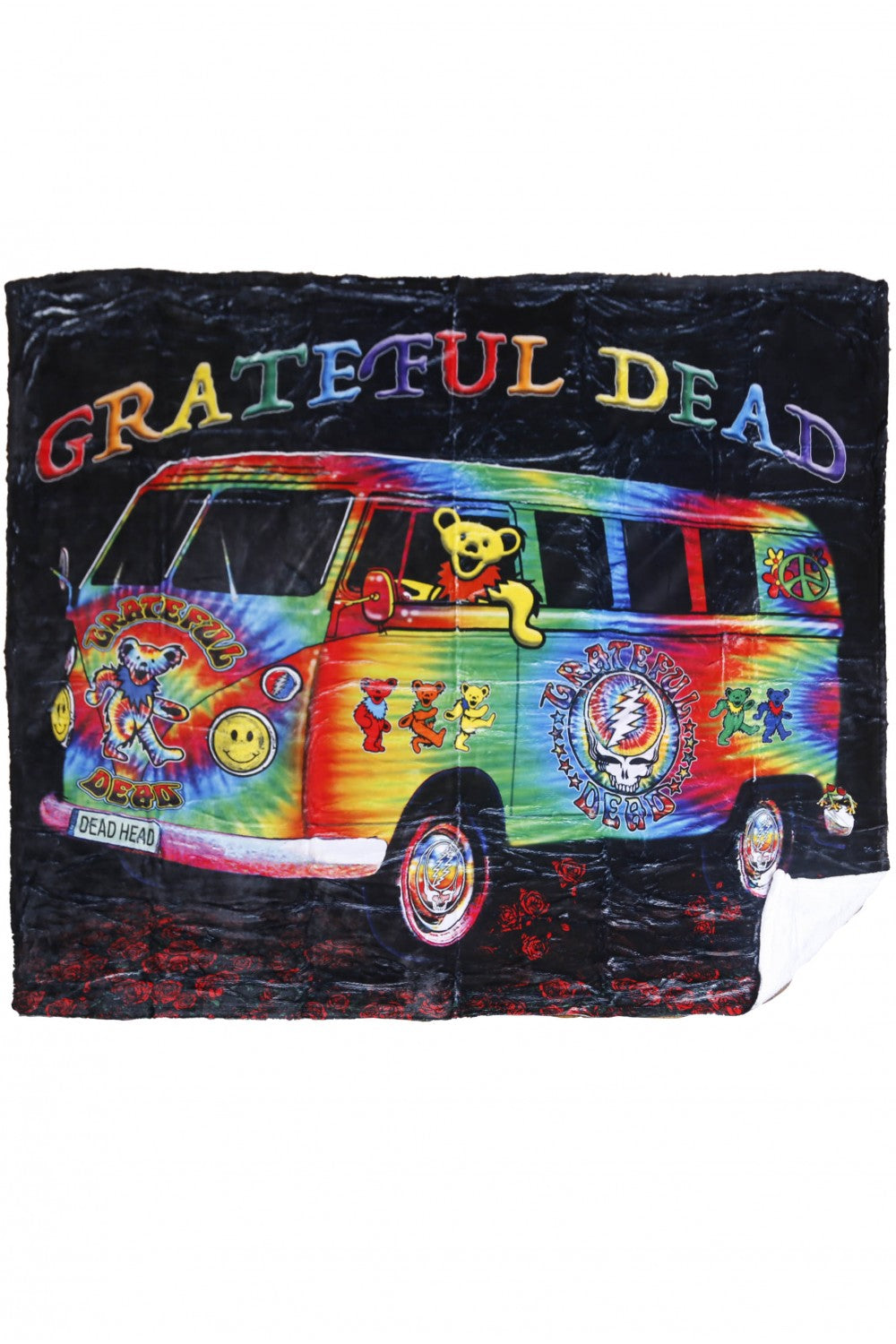 Grateful Dead Tie Dye Bus Fleece Throw Blanket - eDeadShop