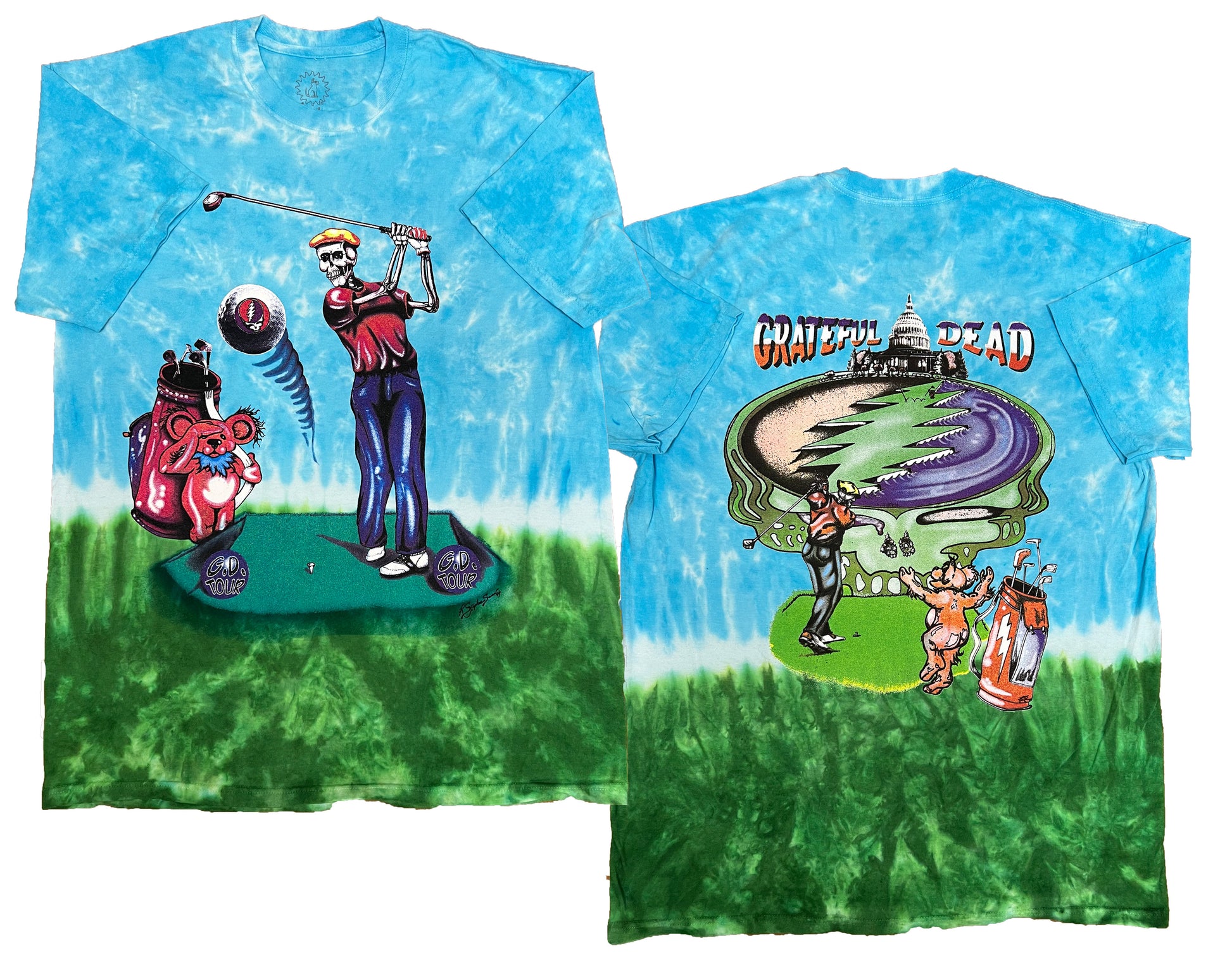 Grateful Golfer tie dyed t-shirt - eDeadShop
