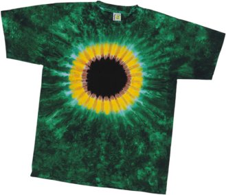 Green Sunflower tie dye t-shirt - eDeadShop