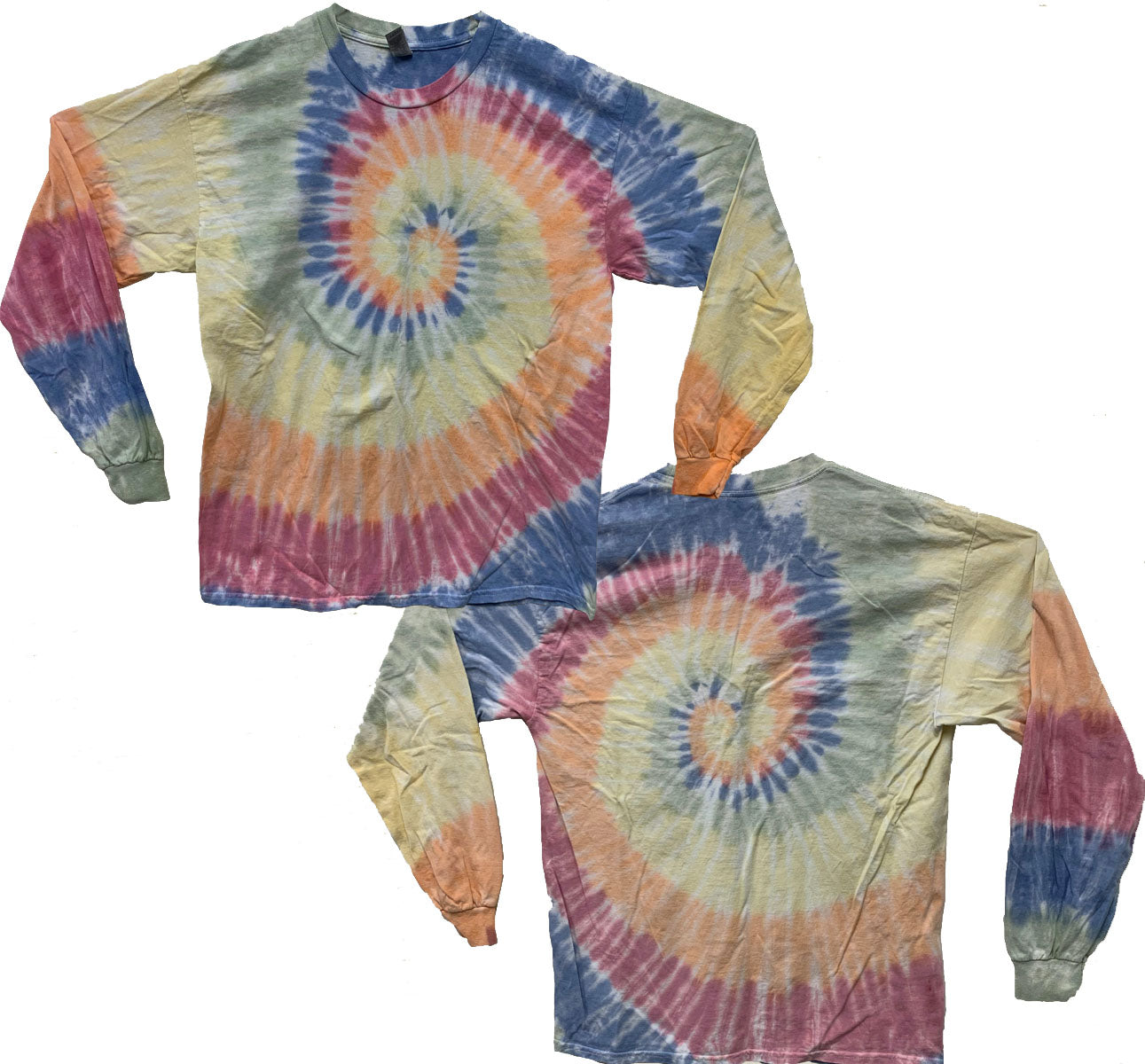 Pastel Nature Swirl Long Sleeve Tie Dye t-shirt - eDeadShop