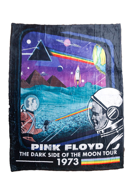 Pink Floyd Fleece Throw Blanket Dark Side Of The Moon Retro - eDeadShop