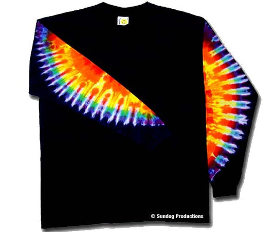 Rainbow Gem Sleeve Long Sleeve Tie Dye t-shirt - eDeadShop