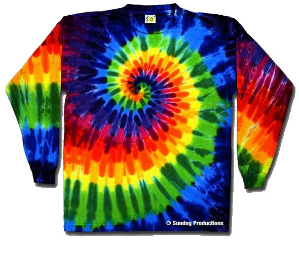 Rainbow Swirl Long Sleeve tie dye t-shirt - eDeadShop