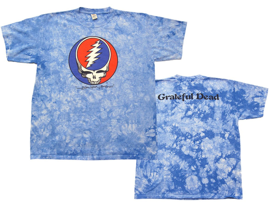 T-shirt Grateful Dead Rasta Steal Your Face Tie-dye - Liquid Blue