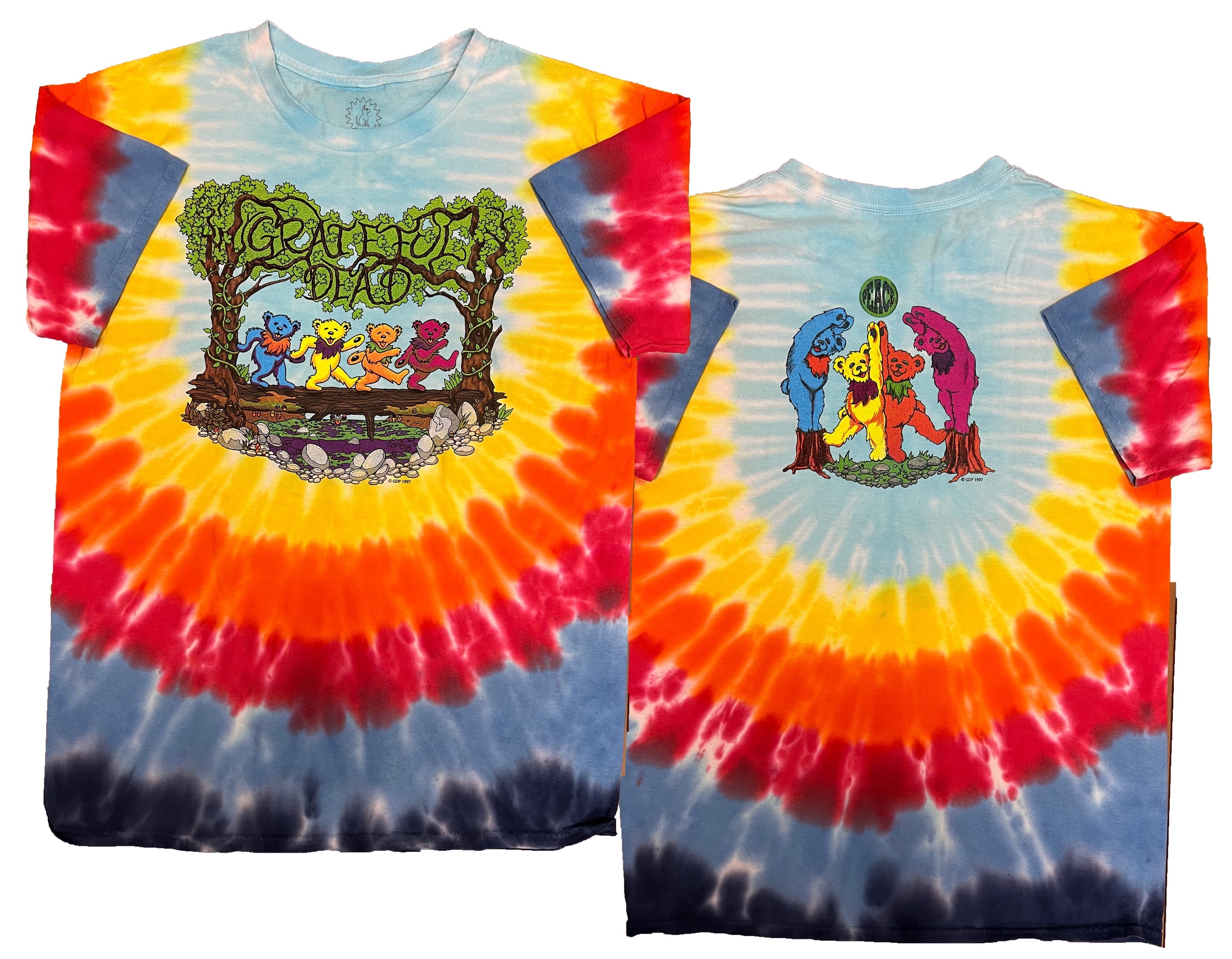 Grateful Dead Wood Bears Tie Dye T-Shirt - Rainbow | eDeadShop