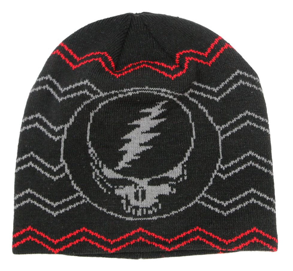 Grateful Dead Knit Beanie Steal your Face Hat Black - eDeadShop