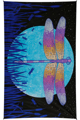 3D Glow in The Dark Dragonfly Moon Tapestry
