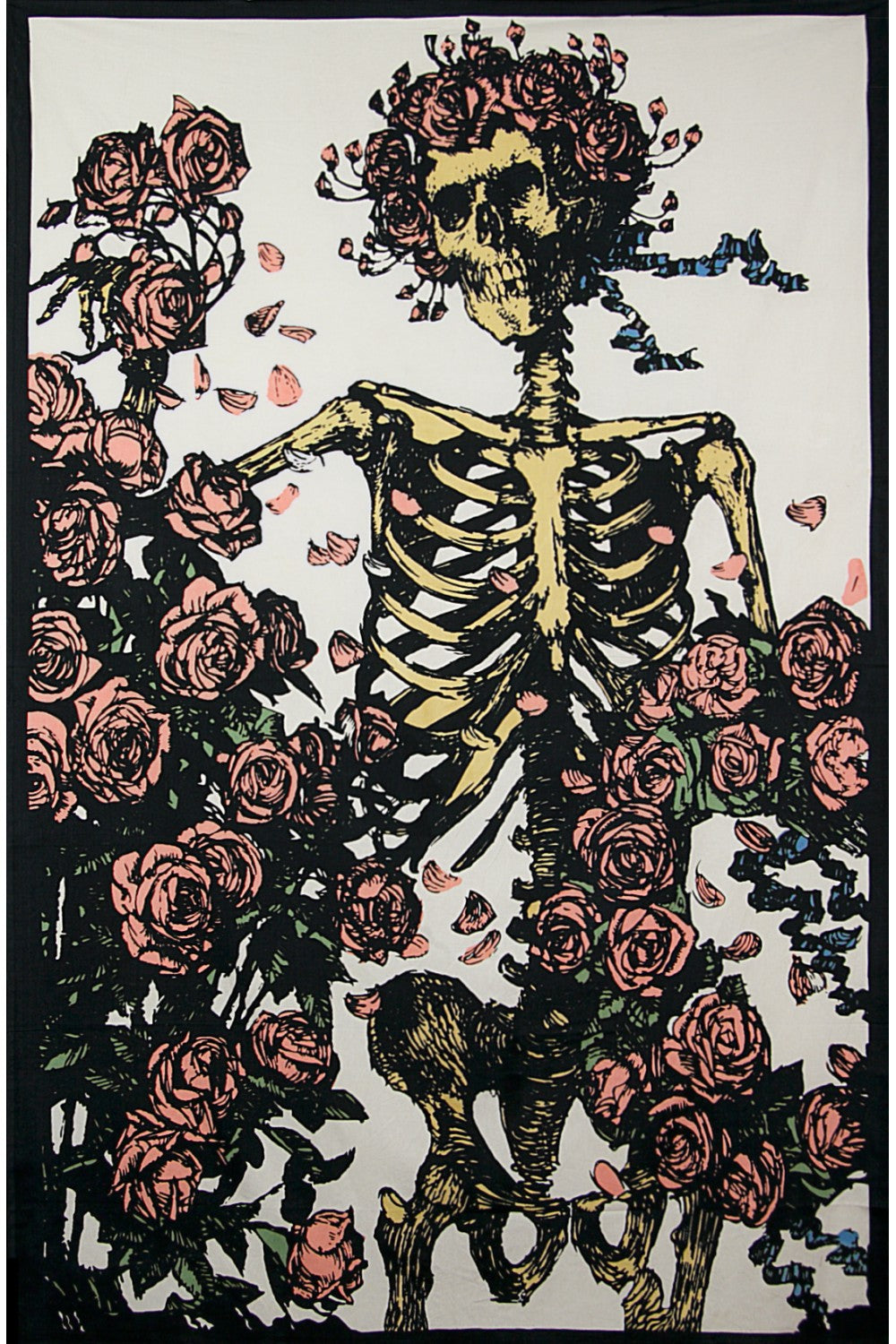 Grateful Dead Faded Skeleton & Roses 3D Tapestry - eDeadShop