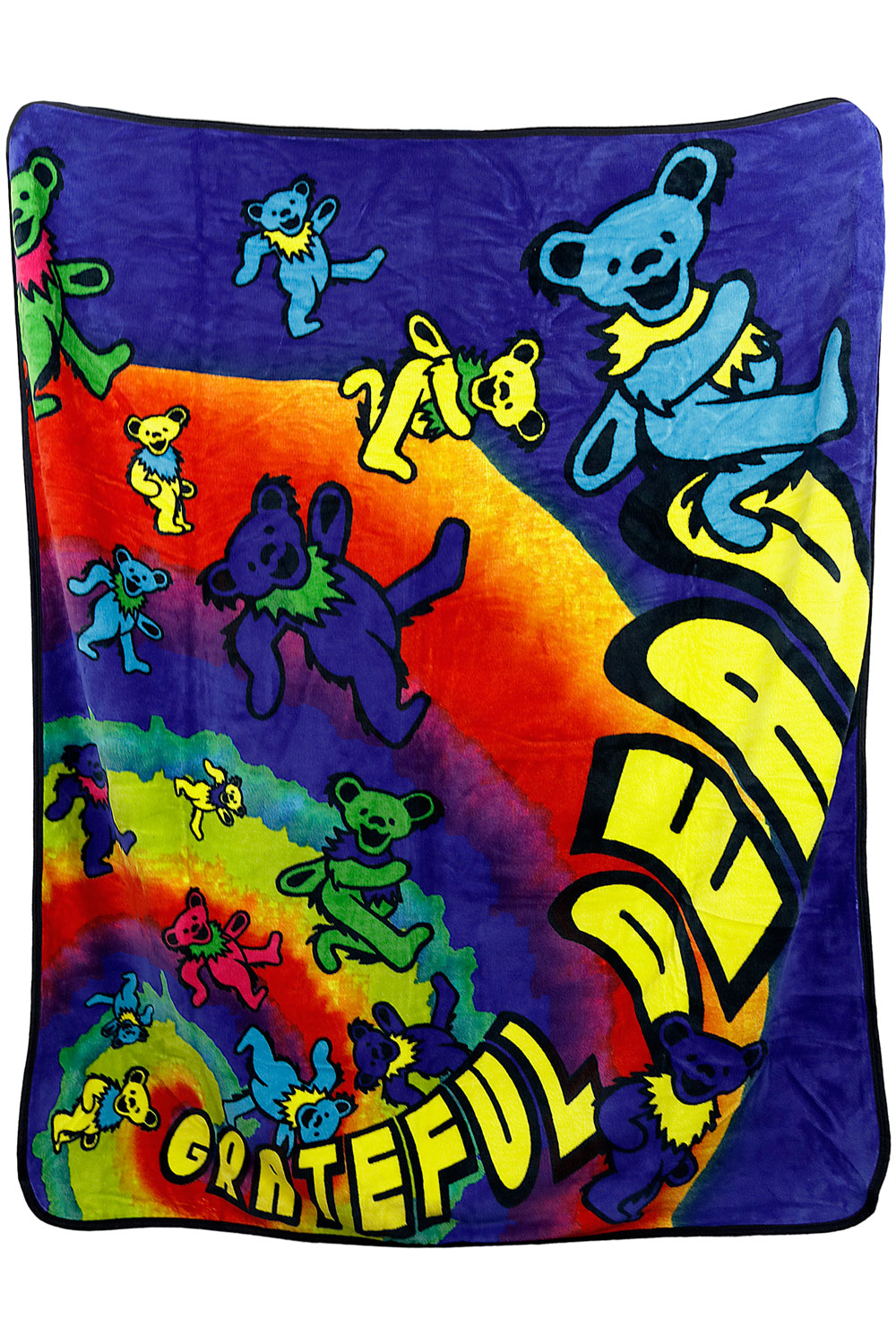 Grateful Dead Bear Spiral Fleece Throw Blanket