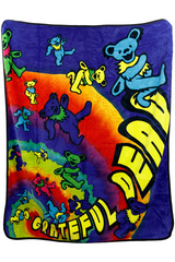 Grateful Dead Bear Spiral Fleece Throw Blanket