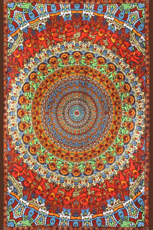 3D Grateful Dead Bear Vibrations Tapestry